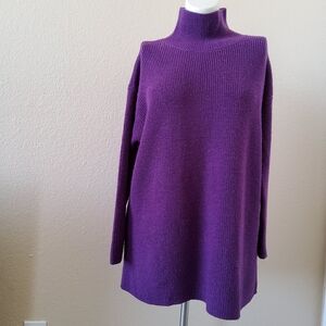 Eileen Fisher 100% Extra Fine Merino Wool Turtleneck​ Sweater Size PL